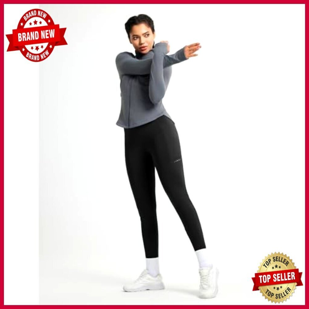 Fleece Lined Thermal Leggings High Waisted Cross Pockets Winter Warm Active - Picture 6 of 7